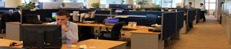 Sound masking system installation in a modern office workspace